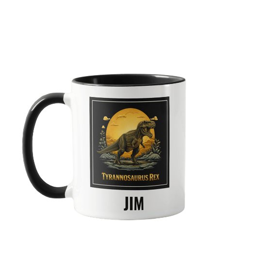 Mug T-Rex sous la lune préhistorique