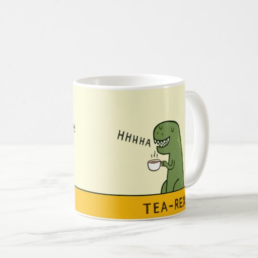 Mug T-Rex Tea Rex drôle Dinosaur (Devant droit)
