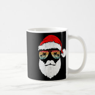 Mug T Santa Face Retro Lunettes Hawaïen Noël Xmas