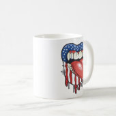 Mug T-shirt à lèvres Vampire du drapeau américain (Devant droit)