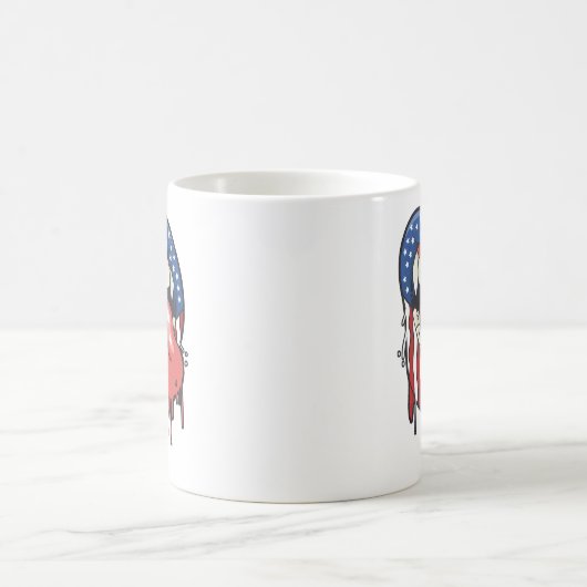 Mug T-shirt à lèvres Vampire du drapeau américain (Centre)