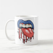 Mug T-shirt à lèvres Vampire du drapeau américain (Gauche)