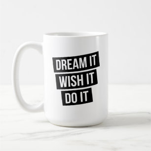 Mug T-shirt à typographie minimaliste "Rêvez-le" - Mod