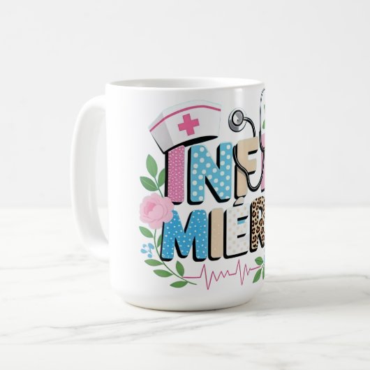 Mug T-shirt artistique « INFIRMIÈRE  (Devant gauche)