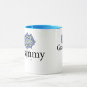Mug T-shirt assez bleu de Grammy de fleur (Centre)