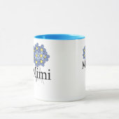 Mug T-shirt assez bleu de la fleur Mimi (Centre)