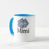 Mug T-shirt assez bleu de la fleur Mimi (Devant gauche)