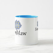 Mug T-shirt assez bleu de MeeMaw de fleur (Centre)