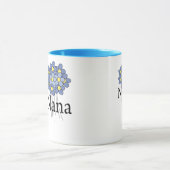 Mug T-shirt assez bleu de Nana de fleur (Centre)