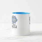 Mug T-shirt assez bleu de YaYa de fleur (Centre)