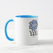 Mug T-shirt assez bleu de YaYa de fleur (Gauche)
