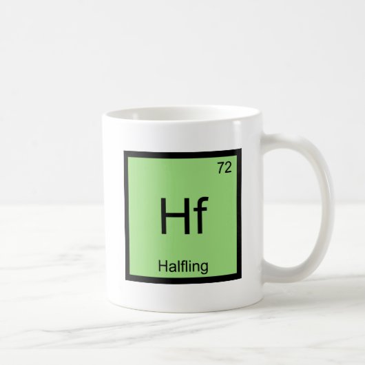 Mug T-shirt avec le symbole de l'élément chimique Hf - (Droite)