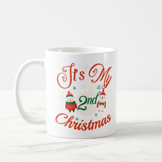 Mug T-shirt bébé pour le 2e Noël (Gauche)