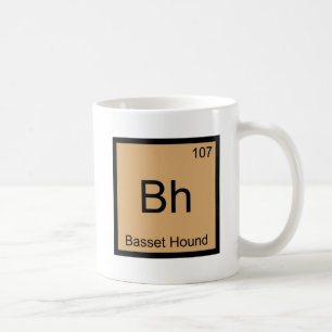 Mug T-Shirt Bh - Symbole d'élément de chimie Basset Ho