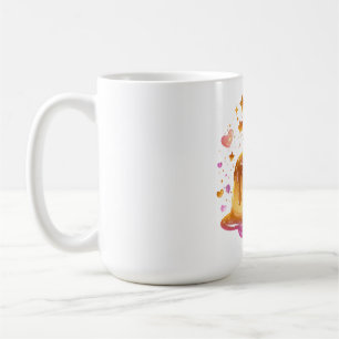 Mug T-shirt blanc graphique avec un dessert mignon et