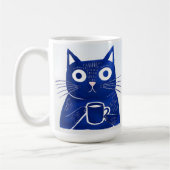 Mug T-shirt bleu chat (Gauche)