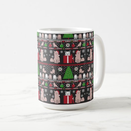 Mug T-shirt Chat de Noël (Devant droit)