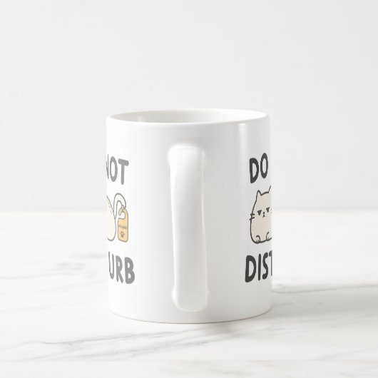 Mug T-Shirt Chat Drôle Ne Pas Déranger Introverti (Poignée)