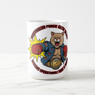 Mug T-Shirt Chat Punch Non Autorisé Écrasez Les Tous