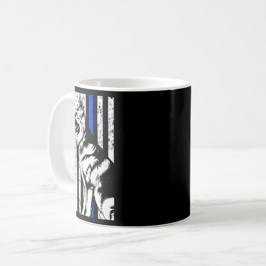 Mug T-shirt Chien K9 de l'officier de police de police (Devant gauche)
