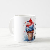 Mug T-shirt crème glacée Patriotique 4 juillet (Devant gauche)
