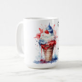 Mug T-shirt crème glacée Patriotique 4 juillet (Devant gauche)