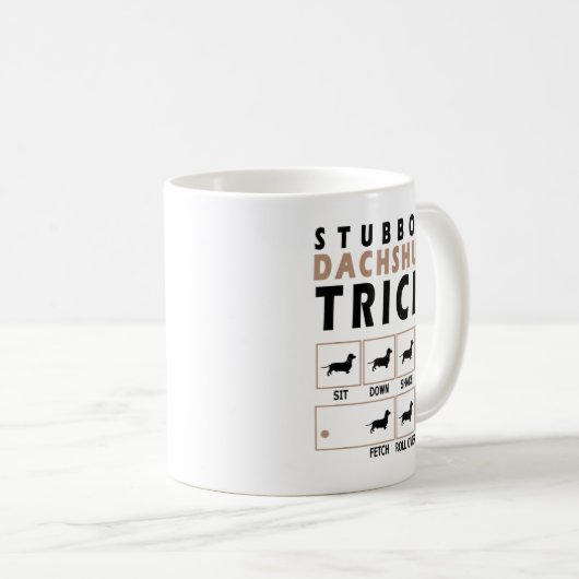 Mug T-shirt Dachshund Tricks têtu (Devant droit)