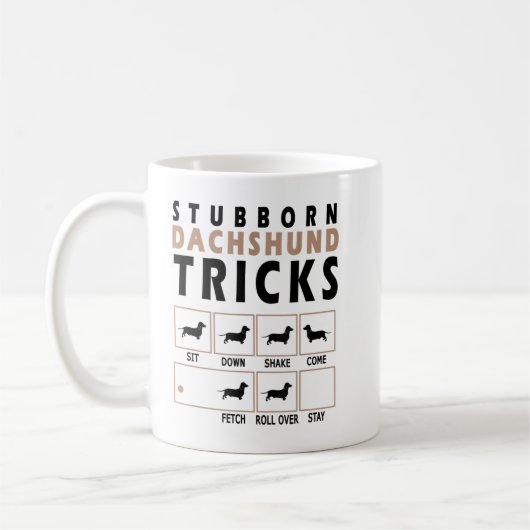 Mug T-shirt Dachshund Tricks têtu (Gauche)