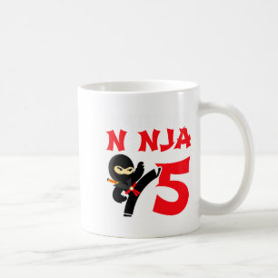 Mug T-shirt de fête de ninja de karaté de 5 ans pour e
