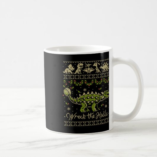 Mug T-shirt de Noël Ankylosaurus dinosaure (Droite)