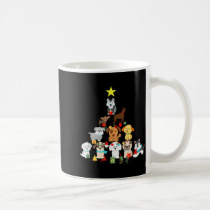 Mug T-shirt de Noël Chien Arbre Mignon Drôle Chiots Te