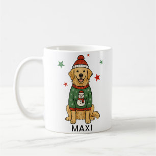 Mug T-shirt de Noël Golden Retriever Bonhomme de Neige