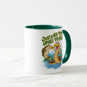 Mug T-shirt de serpent et de poisson (Devant droit)