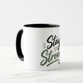 Mug T-Shirt de soutien personnalisé "Reste Fort" | (Devant gauche)