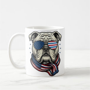Mug T-shirt design vintage gravure de bouledogue patri