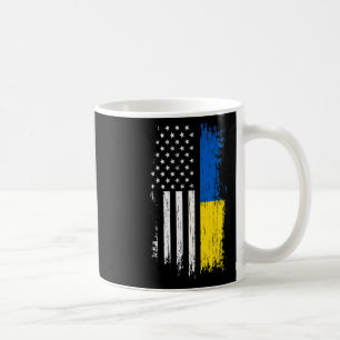 Mug T Shirt Drapeau Américain Ukrainien - Fierté Ukrai