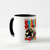Mug T-shirt drôle 'Ça déborde, ça arrive' (Devant gauche)