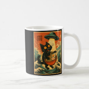 Mug T-shirt drôle d'anime japonais Ufo Ramen Chat Homm