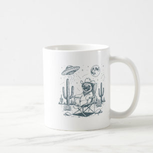 Mug T-shirt drôle de chien occidental Ufo Cowboys Pug