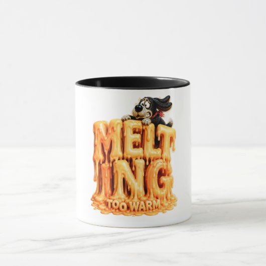 Mug T-Shirt Drôle Trop Chaud Ça Fond (Centre)