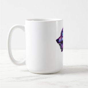 Mug T-Shirt Graphique Loup Hurlant Galaxie Cosmique Cé