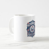 Mug T-shirt graphique vectoriel du cercle de couture p (Devant gauche)