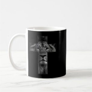 Mug T-shirt Jésus Croix Avec Visage Lion, Foi En Dieu