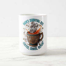 T-shirt Kit de Survie Maman | Café Chaos Répéter D