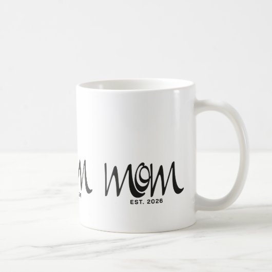 Mug T-shirt Maman Script Noir Établie (Droite)