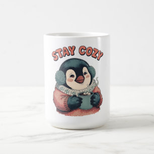 Mug T-shirt 'Mignon Restez au Chaud Pingouin Buvant du