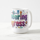 Mug T-shirt motivationnel pour le progrès pionnier (Devant droit)