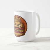 Mug T-shirt noir graphique Grumpy Burger Crown (Devant droit)