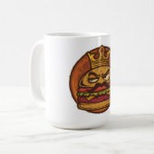 Mug T-shirt noir graphique Grumpy Burger Crown (Devant gauche)
