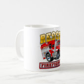 Mug T-Shirt pour camion de pompier à dessin (Devant gauche)